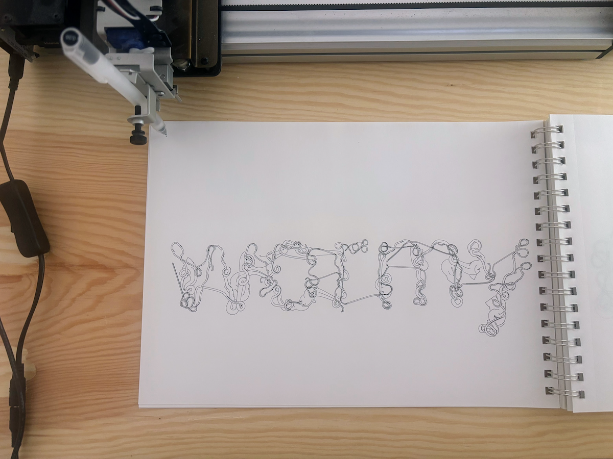 photo of Wormy Grotesk being plotted